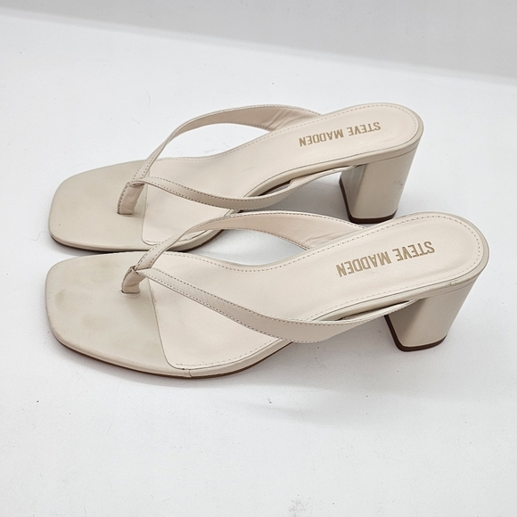 Steve Madden Dodie Sandals in Bone Leather Made In Brazil Size 8.5 - Picture 6 of 12